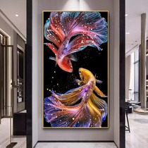 2020 new 5d diamond painting full diamond koi living room entrance point tile show crystal cross stitch beaded embroidery 2021