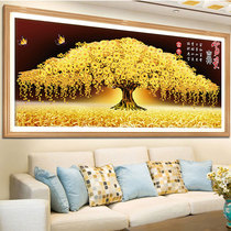 Cross stitch 2021 thread embroidery New Golden Living room oneself manual large atmosphere 2020 fortune tree embroidery