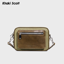 khaki scott kaitsuk retro casual canvas man bag single shoulder bag sloped satchel bag for mens small postman bag