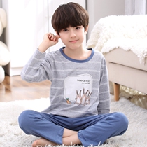 Teen Pajamas Male 14-16 years old Spring and Autumn Junior High School Students Middle Boy Boys Long Sleeve Cotton Loungewear