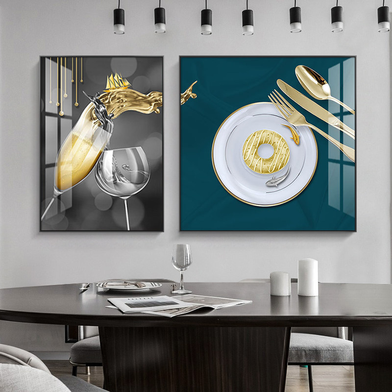 Nordic light luxury restaurant decoration painting creative combination hall hanging painting modern simple dining room wall decoration frescoes