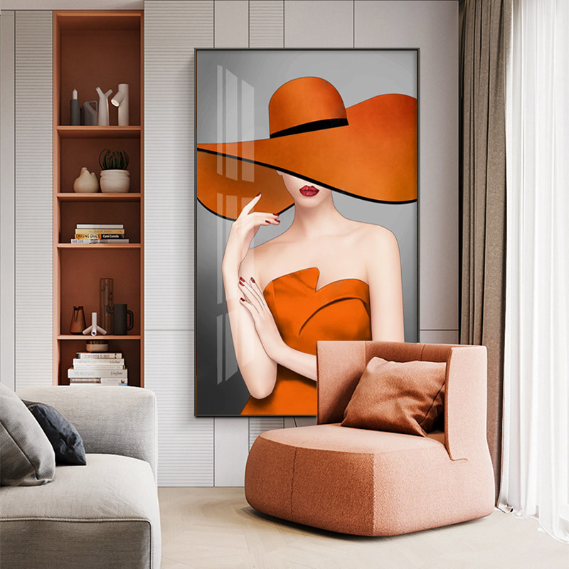 Light luxury figure decoration painting Living room Xuanguan aisle corridor hanging painting modern simple model room cloakroom mural