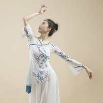Xianqi trumpet sleeve classical dance practice clothing gauze coat mesh body style Chinese style elegant dance dance costume