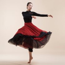Silk dance practice clothes antiquarian style dance cheongsam high elastic black coat autumn and winter New Long Sleeve