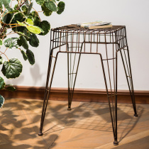 Huahan wrought iron chair seat dining chair stool flower pot stand LOFT Industrial Wind iron frame decorative art