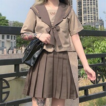 Orthodox soft girl jk uniform skirt genuine suit Sailor suit Japanese college style bad girl student full set of summer clothes