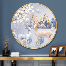 Fortune deer cross stitch 2021 new 2020 living room thread embroidery embroidery entrance elk simple modern full embroidery small piece