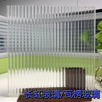 Changhong glass corrugated concentrated water wave art window partition entrance Ultra-white hot curved tempered screen customization