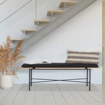 Nordic solid wood shoes stool home shoes stool home door light luxury bed tail stool leather creative bench modern simplicity