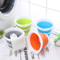 Transparent brush bucket folding bucket plastic small painting bucket art students watercolor gouache painting portable painting material