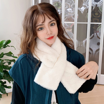 Scarf women Autumn Winter Korean version of Joker Mens Cross bib Japanese fake collar collar collar neck cute hairy collar