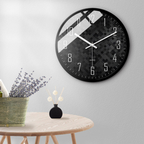 Nordic simple fashion black and white classic wall decoration atmospheric clock Living room bedroom wall clock Mute sweep second quartz clock