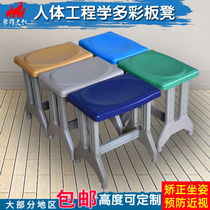 Student bench plastic childrens chair home thickened learning stool school training tutorial class writing chair without backrest