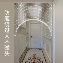 Beaded curtain Crystal partition curtain living room aisle decoration European home toilet bedroom door curtain finished hanging curtain
