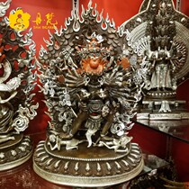 Nepal Time Round Diamond Buddha Statue Red Bronze silver boutique Custodian Buddha statue A ruler of pure handmade Buddha statue