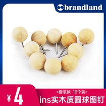 brandland round ball solid wood pin 10 Press nails cork board message board round creative new products