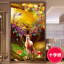 Cross stitch 2021 New thread embroidery rich deer living room large vertical landscape porch cross stitch embroidery simple embroidery