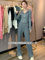 Casual Sports Suit Womens Spring Autumn Season 2022 New Fashion Temperament Slim Fit Slim High Waist Broadlegged Pants Two Sets