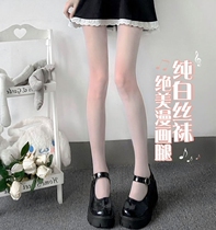 Japanese GP Black Skin Socks Loli Spring and Summer Pantyhose Anti-hook Sexy White Pure Stocks JK Socks