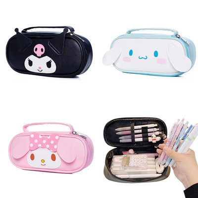 taobao agent PU MELODY PENCIL BAG stationery bag storage bag Yugui dog cosmetic bag pens Makeup Bag