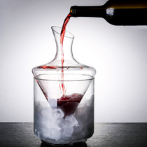 New creative red wine wake-up wine cooler Ice wine cooler Household red wine fast oblique mouth decanter Lead-free glass