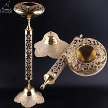 Pakistan bronze Antique carving Pure brass floor ashtray Retro aromatherapy stove Copper products Home furnishings