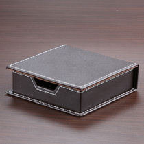 Leather Post-It box Post-it notes paper storage desktop office storage box stationery Curry