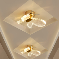 Entry into the aisle crystal butterfly ceiling lamp simple modern Creative Corridor porch balcony led ceiling lamp