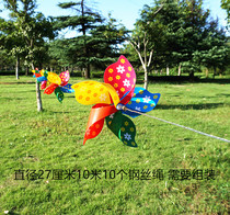 Outdoor decoration windmill string wholesale kindergarten hand colorful windmill outdoor suspension gift
