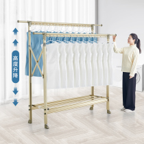 Clothes rack Floor folding Indoor household balcony Outdoor bedroom pole drying quilt artifact lifting drying rack Cool clothes
