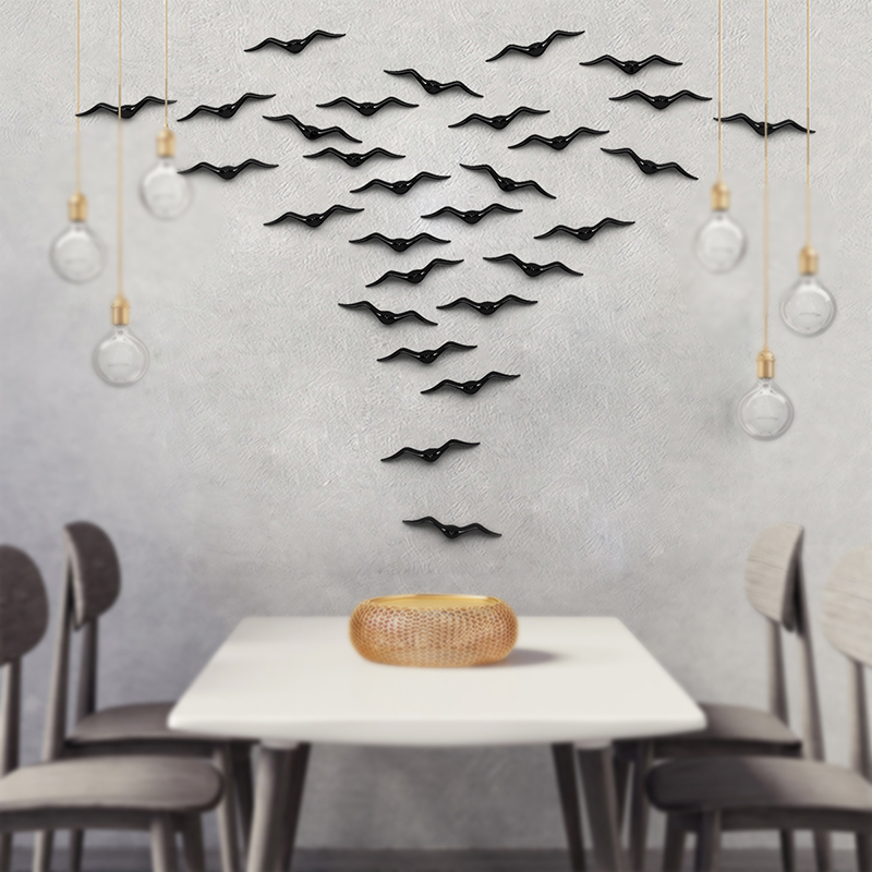Creative ceramic seagull wall decoration wall decoration Nordic TV background wall bird wall decoration three-dimensional 3d pendant