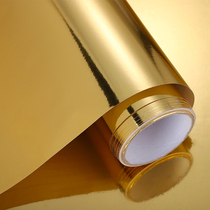 Metal bright gold self-adhesive gold leaf wallpaper i.e. when stuck with mirror sticker reflective waterproof decorative wall paper Advertisement gold platinum