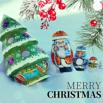 Santa Claus Russian 5-layer matryoshka living room decoration ornaments to send birthday New Year girlfriend creative gifts