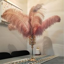 European luxury romantic feather candlestick ornaments candlelight dinner candle wedding decoration crystal home candlestick