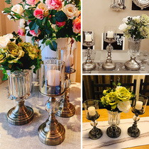 Candlestick ornaments Light luxury retro candlelight dinner Home European Western American table atmosphere arrangement Candlestick
