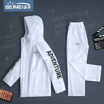  Raincoat rain pants suit male summer female long body anti-rain waterproof motorcycle split riding takeaway raincoat