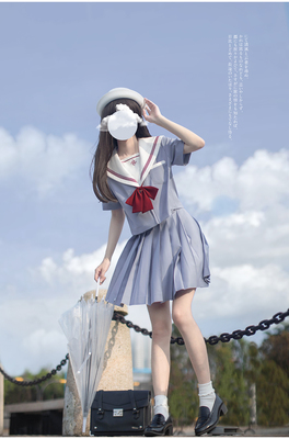 taobao agent Walnut JK [Seagull route] Original JK uniform Sailor clothes gray -blue fresh school feel