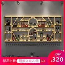 2021 bar bar wine rack wall-mounted wine cabinet luminous wine glass rack wall-mounted shelf wine display rack customization