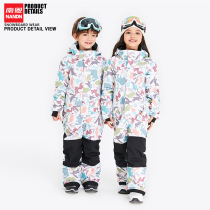 NANDN Nanen childrens one-piece ski clothes thick waterproof men and womens ski pants set