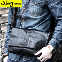 Mens shoulder bag shoulder bag Korean version of the tide casual mens bag small backpack cross messenger bag Shoulder Bag Leather leather