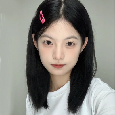 taobao agent Mid -section of wigs, long hair, natural daily cute students, round face reduction simulation of the clavicle hair full wig