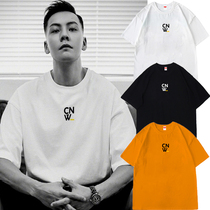 Hong Kong pop brand William Chan with the same T-shirt Hong Kong style loose large size couple T-shirt Japanese simple retro short-sleeved men