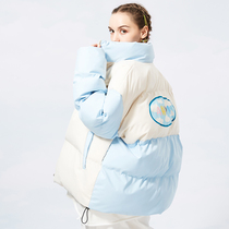 GENTER AHPH winter cloud bear thickened cotton suit blue powder couple soft waxy waxy bread suit jacket female
