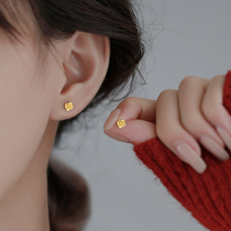 999 sterling silver stud earrings womens flower earrings light luxury niche design advanced 2023 new trendy ear piercing earrings