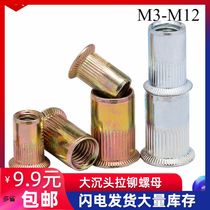 GB T17880 2 color blue and white large countersunk head vertical grain pull rivet nut pull nut m3m4m5m6m8m10m12