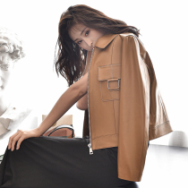Sweet cool girl zui love~sheepskin leather coat tide 2021 new fashion leather leather womens short slim