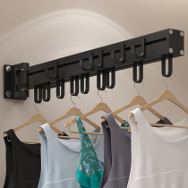 High-rise hidden fixed clothes hanging rod telescopic clothes drying artifact drying machine cooling rotating clothes rod folding hanger bay window