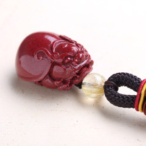 Zijin cinnabar handlebar pieces carved dragon and turtle to attract wealth ward off evil spirits protect safety increase energy play with toys play with ornaments