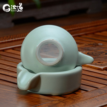 Kung Fu tea set accessories Ru porcelain tea filter screen Rudao Ru kiln opening funnel filter ceramic tea leak combination tea filter