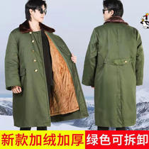 Winter Military Cotton Large clothes male thickening lengthened green female style large cotton clothes lady warm cotton clothes cold storage Tohoku padded jacket